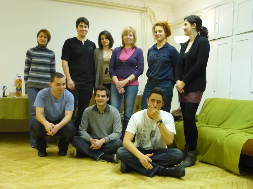 A cast photo taken secretly between two normal shots. I intentionally chose this one to make everybody pester me to remove it.